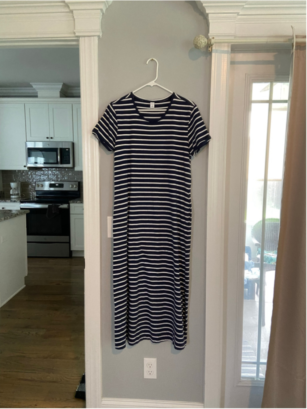 Blue and white stripe Old Navy maxi dress